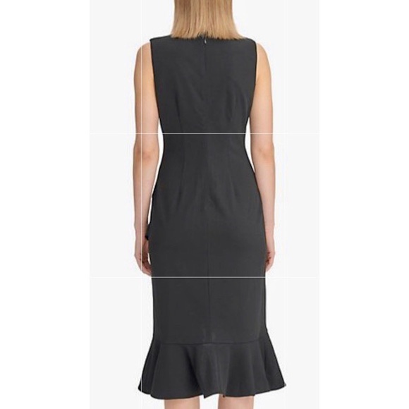 Calvin Klein Crisscross Ruffle Sheath Dress - Picture 4 of 7